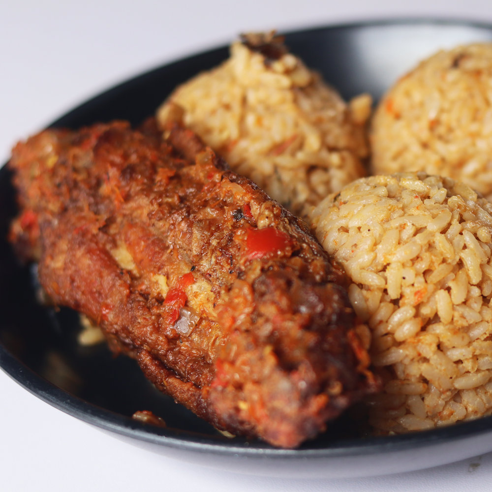 Meat and coco rice